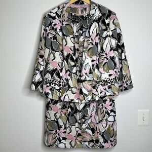 Kasper Pink and Green Floral Dress Set